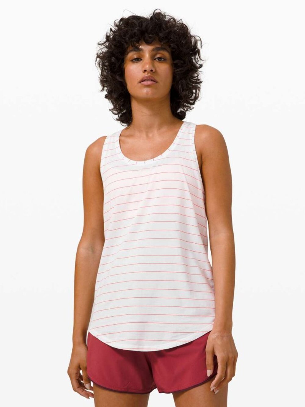 Lululemon Women's Love Tank *Pleated - White/Red Stripe